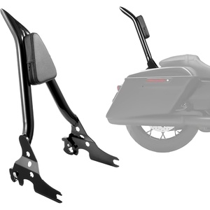 image:imageVEVOR Motorcycle Backrest Sissy Bar Compatible with HarleyDavidson Touring Models 27 in Height Quick Release Detachable Passenger Backrest Metal Frame and Leather Rear Pad For Motorcycles Black