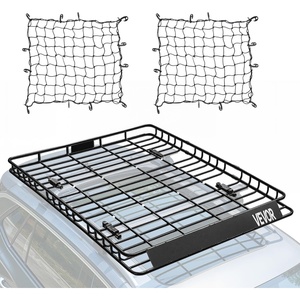 image:imageVEVOR Roof Rack Cargo Basket 90 x 50 x 6 in Heavy Duty Roof Top Carrier Basket with Waterproof Rooftop Bag Ratchet Straps 250 lbs Capacity AllWeather Car Top Luggage Holder for SUV Truck CarBasket w Net
