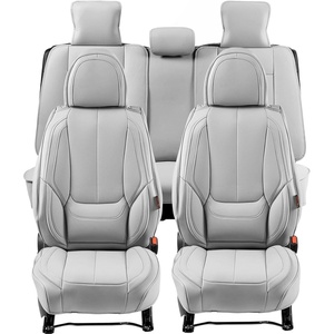 image:imageVEVOR Seat Covers Universal Car Seat Covers Full Set Seats Front and Rear Seat 13pcs Faux Leather Seat Cover Full Enclosed Design Detachable Headrest and Airbag Compatible for Most Car SUV TruckGray