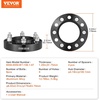 image:imageVEVOR Wheel Spacers 15 6x55 Wheel Adapters 6 Lug Forged Spacer 1061 mm Bore Hubcentric M12 x15 Studs Spacers Fit for 19962022 Toyota and Lexus 4 PCS Black125