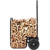 image:imageVEVOR Log Cart 250 lbs Load Capacity Outdoor and Indoor Wood Rack Storage Mover with Pneumatic Rubber Wheels Heavy Duty Steel Dolly Hauler Firewood Carrier for Fireplace Fire Pit Blackwithout cover