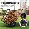 image:imageVEVOR Log Cart 250 lbs Load Capacity Outdoor and Indoor Wood Rack Storage Mover with Pneumatic Rubber Wheels Heavy Duty Steel Dolly Hauler Firewood Carrier for Fireplace Fire Pit Blackwithout cover