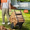 image:imageVEVOR Log Cart 250 lbs Load Capacity Outdoor and Indoor Wood Rack Storage Mover with Pneumatic Rubber Wheels Heavy Duty Steel Dolly Hauler Firewood Carrier for Fireplace Fire Pit Blackwith cover