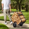 image:imageVEVOR Log Cart 250 lbs Load Capacity Outdoor and Indoor Wood Rack Storage Mover with Pneumatic Rubber Wheels Heavy Duty Steel Dolly Hauler Firewood Carrier for Fireplace Fire Pit Blackwithout cover