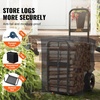 image:imageVEVOR Log Cart 250 lbs Load Capacity Outdoor and Indoor Wood Rack Storage Mover with Pneumatic Rubber Wheels Heavy Duty Steel Dolly Hauler Firewood Carrier for Fireplace Fire Pit Blackwith cover