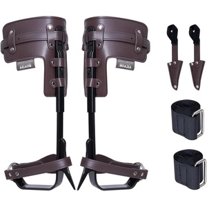 image:imageVEVOR Tree Climbing Spikes 1 Pair HeightAdjustable Climbing Spurs 350lbs Load Capacity Tree Climbing Gear with Straps Arborist Equipment for Climbers Hunting Fruit PickingBrown Basic
