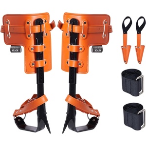 image:imageVEVOR Tree Climbing Spikes 1 Pair HeightAdjustable Climbing Spurs 350lbs Load Capacity Tree Climbing Gear with Straps Arborist Equipment for Climbers Hunting Fruit PickingOrange Basic