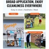 image:imageHappybuy Golf Storage Garage Organizer 2 Bag Stand Sports Equipment Rack Steel Cart Black with Baskets amp Hooks