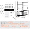 image:imageHappybuy Golf Storage Garage Organizer 2 Bag Stand Sports Equipment Rack Steel Cart Black with Baskets amp Hooks