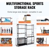 image:imageHappybuy Golf Storage Garage Organizer 2 Bag Stand Sports Equipment Rack Steel Cart Black with Baskets amp Hooks