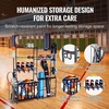 image:imageHappybuy Golf Storage Garage Organizer 2 Bag Stand Sports Equipment Rack Steel Cart Black with Baskets amp Hooks