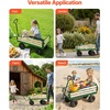 image:imageVEVOR 39 inch Pull Along Kids Wagon Red Rolling Cargo Toy Wagons for Kids Outdoor Utility Cart for Garden Beach Camping with All Terrain Wheels for Child Present Supports up to 330 lbsBlackgreen