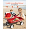 image:imageVEVOR 39 inch Pull Along Kids Wagon Red Rolling Cargo Toy Wagons for Kids Outdoor Utility Cart for Garden Beach Camping with All Terrain Wheels for Child Present Supports up to 330 lbsRed