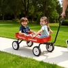 image:imageVEVOR 39 inch Pull Along Kids Wagon Red Rolling Cargo Toy Wagons for Kids Outdoor Utility Cart for Garden Beach Camping with All Terrain Wheels for Child Present Supports up to 330 lbsRed
