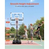 image:imageVEVOR Basketball Hoop 28 32 44 48 54 Inchs PC Backboard Height Adjustable Basketball Portable Hoop amp Goal Regulation Basketball Hoop Outdoor Teens Adults Basketball Court Schools ParksUpgraded Adjustable to 10ft  54 inch Backboard