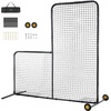 image:imageVEVOR Batting Screen  Baseball amp Softball Protector with Carry Bag amp Ground Stakes Pitching Net for Pitchers Protection7x7 ft