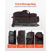 image:imageVEVOR Bowling Ball Bag 3 Ball Double Roller Bowling Bag with Wheels Featuring a Separate Compartment for Shoes Up To US Size 16 amp Oversized Accessory Pocket Retractable Handle Extends to 4134 inBlackred
