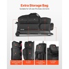 image:imageVEVOR Bowling Ball Bag 3 Ball Double Roller Bowling Bag with Wheels Featuring a Separate Compartment for Shoes Up To US Size 16 amp Oversized Accessory Pocket Retractable Handle Extends to 4134 inBlack