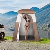 image:imageVEVOR Camping Shower Tent 1 Room Portable Privacy Tent Changing Room with Ground Stakes Ropes Carry Bag and Steel Poles 200D Oxford Fabric with Silver Coating for Camping Beach FishingKhaki