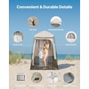 image:imageVEVOR Camping Shower Tent 1 Room Portable Privacy Tent Changing Room with Ground Stakes Ropes Carry Bag and Steel Poles 200D Oxford Fabric with Silver Coating for Camping Beach FishingKhaki