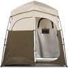 image:imageVEVOR Camping Shower Tent 1 Room Portable Privacy Tent Changing Room with Ground Stakes Ropes Carry Bag and Steel Poles 200D Oxford Fabric with Silver Coating for Camping Beach FishingKhaki