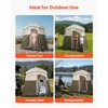 image:imageVEVOR Camping Shower Tent 1 Room Portable Privacy Tent Changing Room with Ground Stakes Ropes Carry Bag and Steel Poles 200D Oxford Fabric with Silver Coating for Camping Beach FishingKhaki