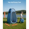 image:imageVEVOR Camping Shower Tent 1 Room Portable Privacy Tent Changing Room with Ground Stakes Ropes Carry Bag and Steel Poles 200D Oxford Fabric with Silver Coating for Camping Beach FishingBlue