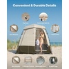 image:imageVEVOR Camping Shower Tent 1 Room Portable Privacy Tent Changing Room with Ground Stakes Ropes Carry Bag and Steel Poles 200D Oxford Fabric with Silver Coating for Camping Beach FishingKhaki