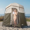 image:imageVEVOR Camping Shower Tent 1 Room Portable Privacy Tent Changing Room with Ground Stakes Ropes Carry Bag and Steel Poles 200D Oxford Fabric with Silver Coating for Camping Beach FishingKhaki