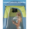 image:imageVEVOR Camping Shower Tent 1 Room Portable Privacy Tent Changing Room with Ground Stakes Ropes Carry Bag and Steel Poles 200D Oxford Fabric with Silver Coating for Camping Beach FishingGreen  Blue