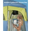 image:imageVEVOR Camping Shower Tent 1 Room Portable Privacy Tent Changing Room with Ground Stakes Ropes Carry Bag and Steel Poles 200D Oxford Fabric with Silver Coating for Camping Beach FishingGreen  Blue