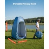 image:imageVEVOR Camping Shower Tent 1 Room Portable Privacy Tent Changing Room with Ground Stakes Ropes Carry Bag and Steel Poles 200D Oxford Fabric with Silver Coating for Camping Beach FishingBlue