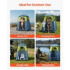 image:imageVEVOR Camping Shower Tent 1 Room Portable Privacy Tent Changing Room with Ground Stakes Ropes Carry Bag and Steel Poles 200D Oxford Fabric with Silver Coating for Camping Beach FishingGreen  Blue