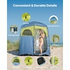 image:imageVEVOR Camping Shower Tent 1 Room Portable Privacy Tent Changing Room with Ground Stakes Ropes Carry Bag and Steel Poles 200D Oxford Fabric with Silver Coating for Camping Beach FishingGreen  Blue