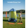 image:imageVEVOR Camping Shower Tent 1 Room Portable Privacy Tent Changing Room with Ground Stakes Ropes Carry Bag and Steel Poles 200D Oxford Fabric with Silver Coating for Camping Beach FishingGreen  Blue