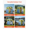image:imageVEVOR Camping Shower Tent 1 Room Portable Privacy Tent Changing Room with Ground Stakes Ropes Carry Bag and Steel Poles 200D Oxford Fabric with Silver Coating for Camping Beach FishingGreen  Blue