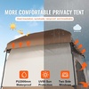 image:imageVEVOR Camping Shower Tent 1 Room Portable Privacy Tent Changing Room with Ground Stakes Ropes Carry Bag and Steel Poles 200D Oxford Fabric with Silver Coating for Camping Beach FishingKhaki