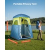 image:imageVEVOR Camping Shower Tent 1 Room Portable Privacy Tent Changing Room with Ground Stakes Ropes Carry Bag and Steel Poles 200D Oxford Fabric with Silver Coating for Camping Beach FishingGreen  Blue