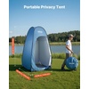 image:imageVEVOR Camping Shower Tent 1 Room Portable Privacy Tent Changing Room with Ground Stakes Ropes Carry Bag and Steel Poles 200D Oxford Fabric with Silver Coating for Camping Beach FishingBlue