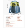 image:imageVEVOR Camping Shower Tent 1 Room Portable Privacy Tent Changing Room with Ground Stakes Ropes Carry Bag and Steel Poles 200D Oxford Fabric with Silver Coating for Camping Beach FishingGreen  Blue