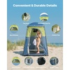 image:imageVEVOR Camping Shower Tent 1 Room Portable Privacy Tent Changing Room with Ground Stakes Ropes Carry Bag and Steel Poles 200D Oxford Fabric with Silver Coating for Camping Beach FishingGreen  Blue