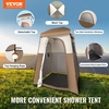 image:imageVEVOR Camping Shower Tent 1 Room Portable Privacy Tent Changing Room with Ground Stakes Ropes Carry Bag and Steel Poles 200D Oxford Fabric with Silver Coating for Camping Beach FishingKhaki