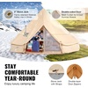 image:imageVEVOR Canvas Tent Bell Yurt 4 Seasons for Camping with Stove Jack Breathable Holds up to 4 People Family Camping Outdoor Hunting Party3m98ft