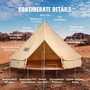 image:imageVEVOR Canvas Tent Bell Yurt 4 Seasons for Camping with Stove Jack Breathable Holds up to 4 People Family Camping Outdoor Hunting Party3m98ft