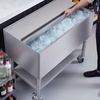 image:imageVEVOR Commercial Ice Bin19 Inch Stainless Steel Ice Chest with Sliding Lid and Bottle Holders Cooler Cart Cocktail Unit for Bar Restaurant Pub NSF Certified36 x 19 x 35