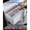 image:imageVEVOR Commercial Ice Bin19 Inch Stainless Steel Ice Chest with Sliding Lid and Bottle Holders Cooler Cart Cocktail Unit for Bar Restaurant Pub NSF Certified30 x 19 x 33