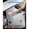 image:imageVEVOR Commercial Ice Bin19 Inch Stainless Steel Ice Chest with Sliding Lid and Bottle Holders Cooler Cart Cocktail Unit for Bar Restaurant Pub NSF Certified18 x 19 x 33