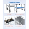 image:imageVEVOR Commercial Ice Bin19 Inch Stainless Steel Ice Chest with Sliding Lid and Bottle Holders Cooler Cart Cocktail Unit for Bar Restaurant Pub NSF Certified24 x 19 x 35