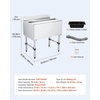 image:imageVEVOR Commercial Ice Bin19 Inch Stainless Steel Ice Chest with Sliding Lid and Bottle Holders Cooler Cart Cocktail Unit for Bar Restaurant Pub NSF Certified30 x 19 x 33