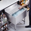 image:imageVEVOR Commercial Ice Bin19 Inch Stainless Steel Ice Chest with Sliding Lid and Bottle Holders Cooler Cart Cocktail Unit for Bar Restaurant Pub NSF Certified24 x 19 x 33